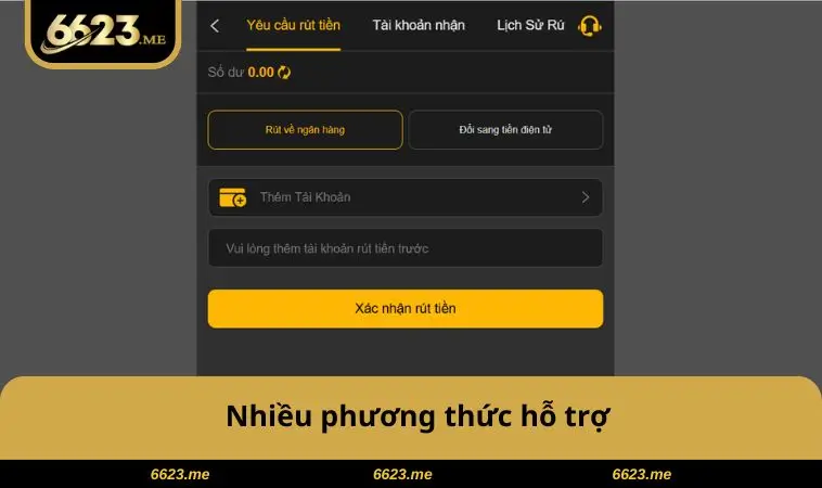 Nhiều phương thức hỗ trợ